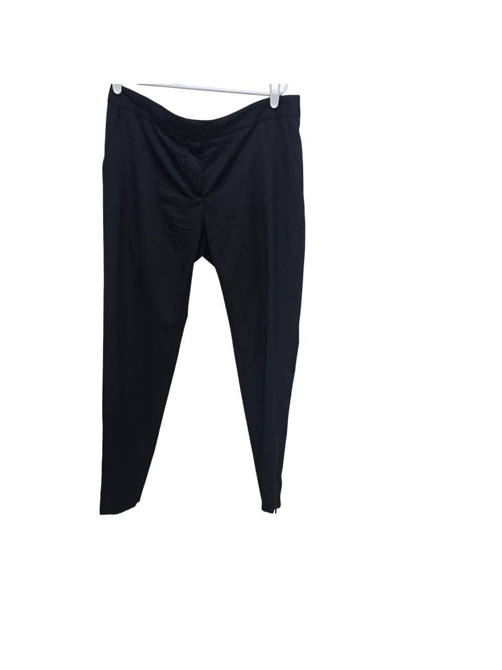 Stella McCartney Wool Ankle Zip Slim Trousers Navy EU 46 US 14